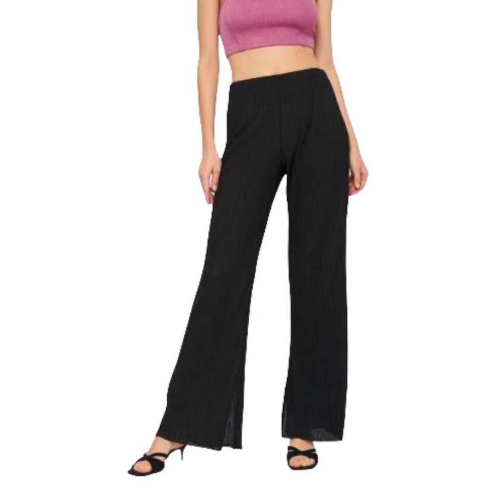 Black Pleated Rustic Evening Trouser